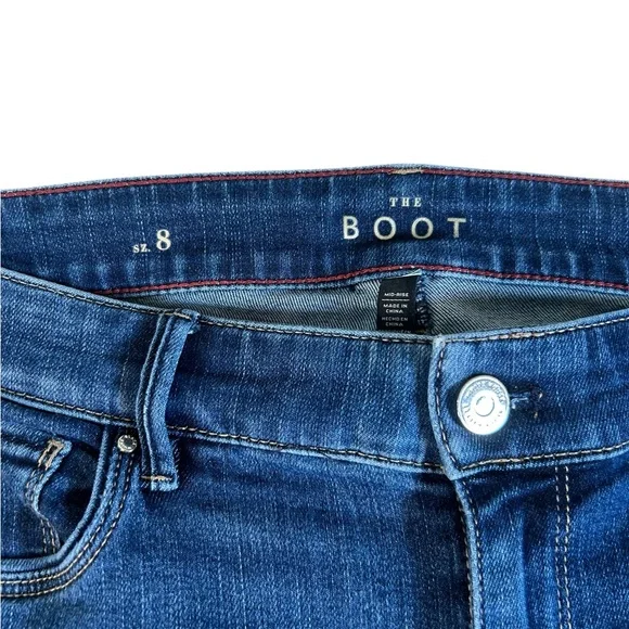 White House Black Market Women's Blue Boot Cut Jeans Sz 8 mid rise “The Boot” - Picture 2 of 9